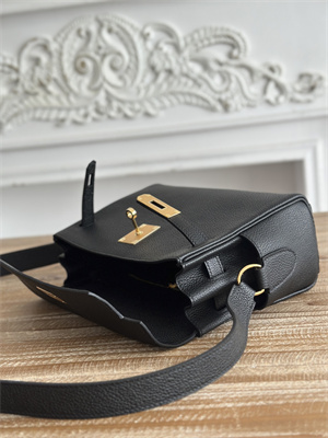 Kelly Messenger Bag Togo Leather Gold Tone Hardware In Black Color HS