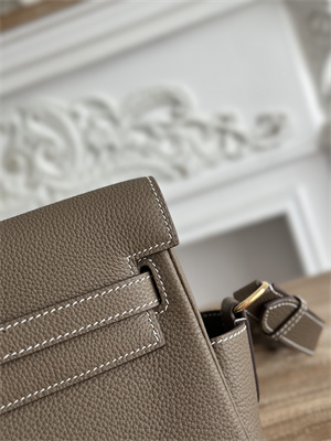 Kelly Messenger Bag Togo Leather Gold Tone Hardware In Etoupe Color HS