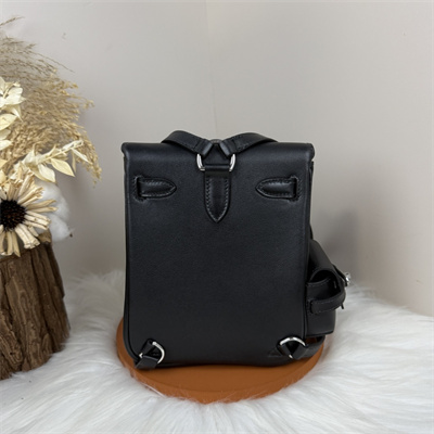 Kelly Jump Backpack Swift Leather Silver Tone Hardware In Black Color HS