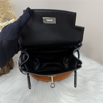 Kelly Jump Backpack Swift Leather Silver Tone Hardware In Black Color HS