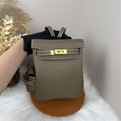 Kelly Jump Backpack Swift Leather Gold Tone Hardware In Etoupe Color HS