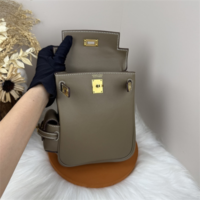 Kelly Jump Backpack Swift Leather Gold Tone Hardware In Etoupe Color HS