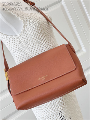 L.V Low Key Messenger Bag Grained calfskin Cognac M13151