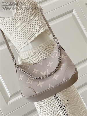 L.V Boulogne Bag Monogram Empreinte leather Brume/Quartz M14211