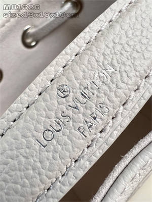 LV Nano Noé Monogram Empreinte leather Brume/Quartz M14224