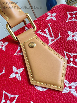 L.V Speedy P9 Bandoulière 30 Monogram Soft Calfskin Red