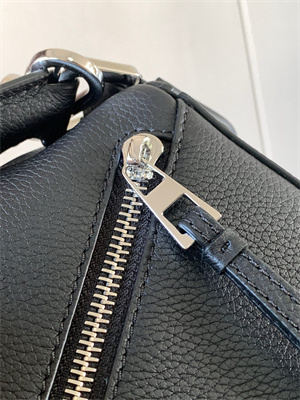 Loewe Small Puzzle Bag In Soft Grained Calfskin Silver Tone Metal Black