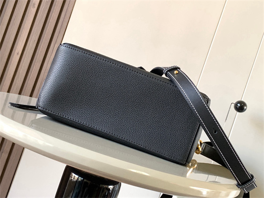 Loewe Small Puzzle Bag In Soft Grained Calfskin Gold Tone Metal Black