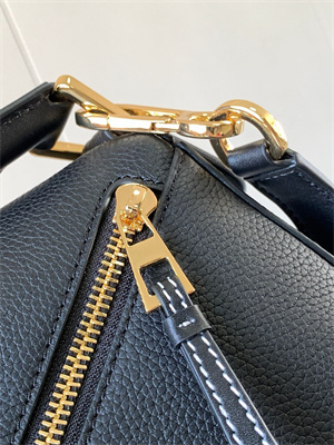 Loewe Small Puzzle Bag In Soft Grained Calfskin Gold Tone Metal Black