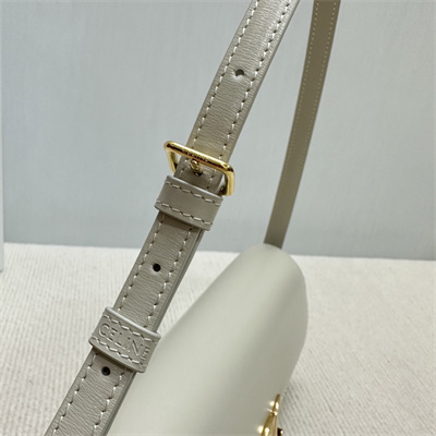 Celine Triomphe Shoulder Bag In Shiny Calfskin Rice Color