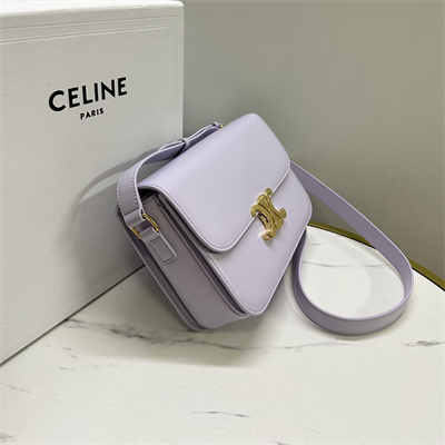 Celine Classique Triomphe Bag In Shiny Calfskin Lavender Color