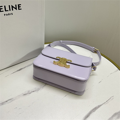 Celine Teen Triomphe Bag In Shiny Calfskin Laverder Color