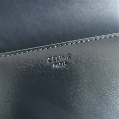 Celine Classique Triomphe Bag In Shiny Calfskin All Black Color