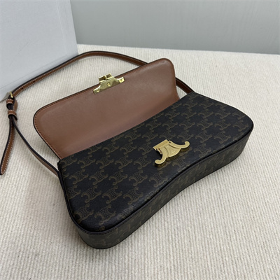 Celine Medium LOLA In Triomphe Canvas and Calfskin Tan