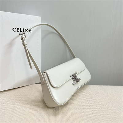 Celine Medium LOLA In Shinny Calfskin White