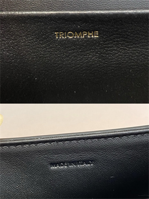 Celine Triomphe Shoulder Bag In Shiny Calfskin Black Color