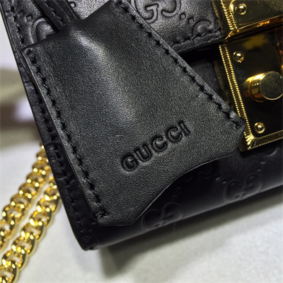 Gu.cci Padlock Small shoulder bag Black Leather 409487