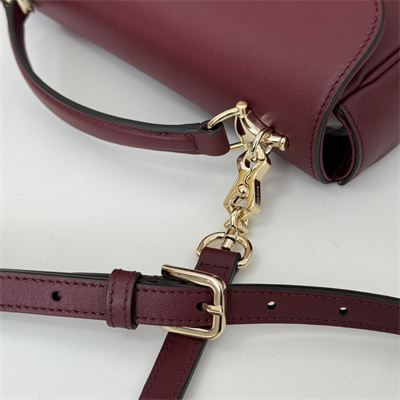 Gu.cci Horsebit 1955 Soft small top handle bag Bordeaux Leather 815206