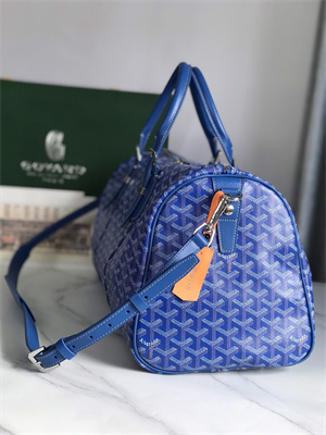 Goyard Boston 45 Bag In Goyardine Canvas & Cervon Calfskin