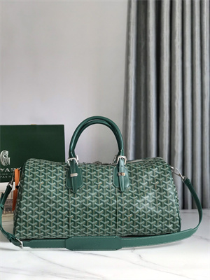 Goyard Boston 45 Bag In Goyardine Canvas & Cervon Calfskin