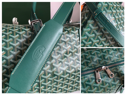Goyard Boston 45 Bag In Goyardine Canvas & Cervon Calfskin
