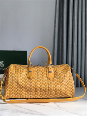 Goyard Boston 45 Bag In Goyardine Canvas & Cervon Calfskin
