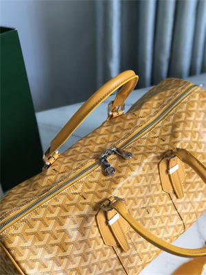 Goyard Boston 45 Bag In Goyardine Canvas & Cervon Calfskin