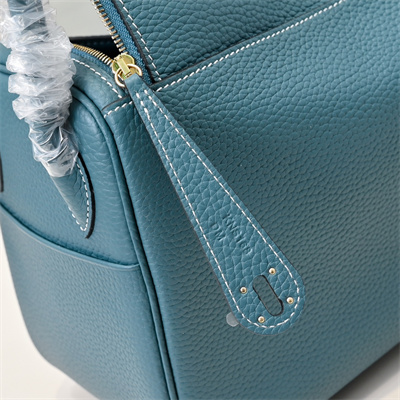 Lindy Bag Calfskin Leather 26/30CM Gold/Silver Tone Metal In Jean Blue Color