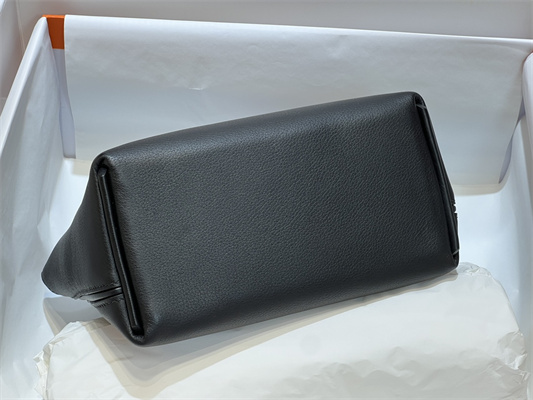 Hermes 2424 Mini Bag Evercolor/ Swift Leather Gold/Silver Tone Metal Black Color HS