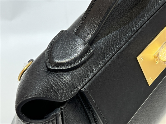 Hermes 2424 Mini Bag Evercolor/ Swift Leather Gold/Silver Tone Metal Black Color HS