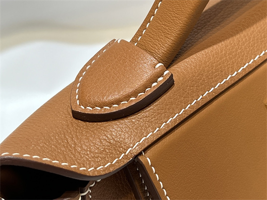 Hermes 2424 Mini Bag Evercolor/ Swift Leather Gold/Silver Tone Metal Gold Color HS