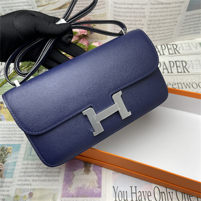 Constance Elan Epsom Leather  Gold/Silver Tone Hardware Deep Blue Color HS(With Mirror)