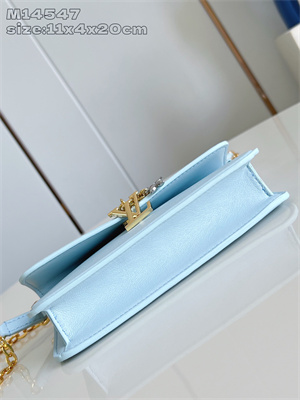 L.V Wallet On Chain LV Bloom Calfskin Leather Azur M14547
