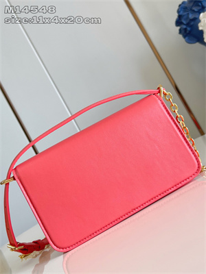 L.V Wallet On Chain LV Bloom Calfskin Leather Sweet Coral M14548