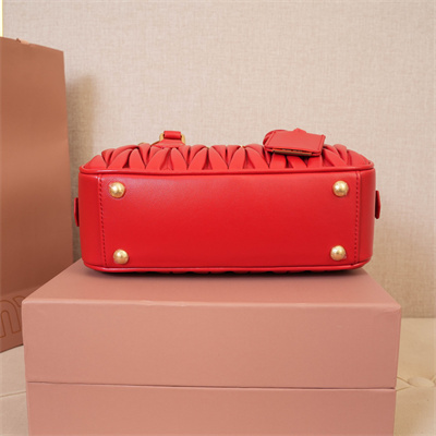 MiuMiu Arcadie matelassé nappa leather Top handle bag Red Color