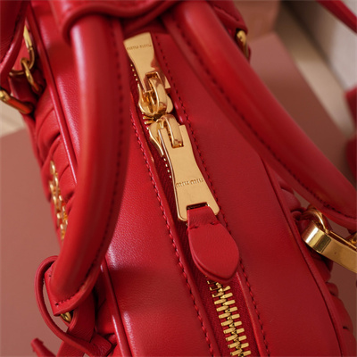 MiuMiu Arcadie matelassé nappa leather Top handle bag Red Color