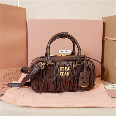 MiuMiu Arcadie matelassé nappa leather Top handle bag Briarwood Color