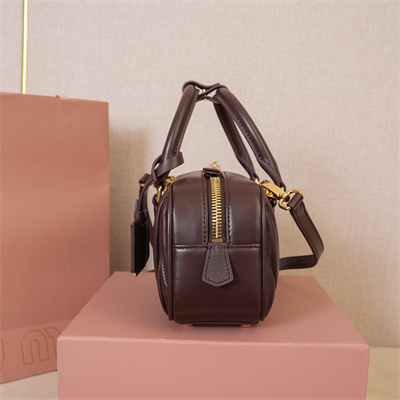 MiuMiu Arcadie matelassé nappa leather Top handle bag Briarwood Color