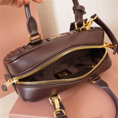 MiuMiu Arcadie matelassé nappa leather Top handle bag Briarwood Color