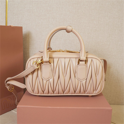 MiuMiu Arcadie matelassé nappa leather Top handle bag Pale Pink Color
