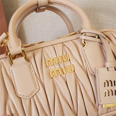 MiuMiu Arcadie matelassé nappa leather Top handle bag Pale Pink Color