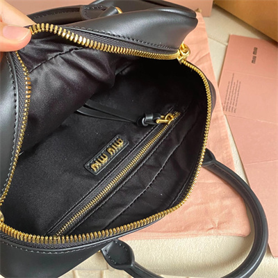 MiuMiu Arcadie Leather Top handle bag Black Color