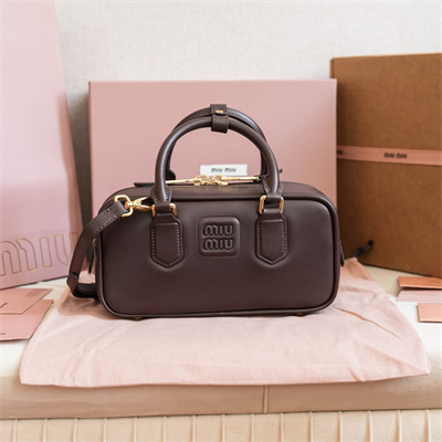 MiuMiu Arcadie Leather Top handle bag Briarwood Color