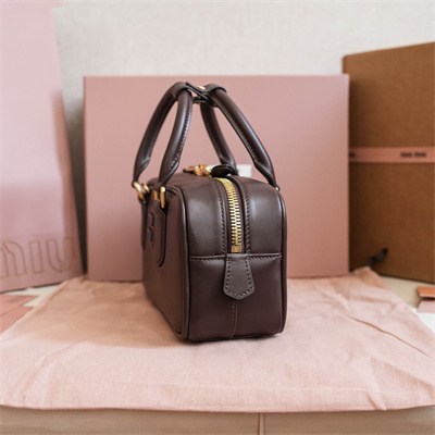 MiuMiu Arcadie Leather Top handle bag Briarwood Color