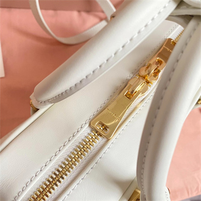 MiuMiu Arcadie Leather Top handle bag White Color