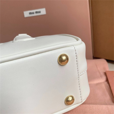 MiuMiu Arcadie Leather Top handle bag White Color