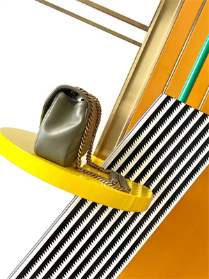 Y.S.L LOULOU Small in MATELASSÉ lambskin Gold Tone Metal Dk Strong Moss