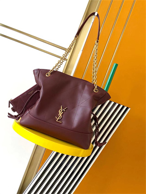Y.S.L Jamie Shopping Bag Small In Lambskin Bordeaux Color