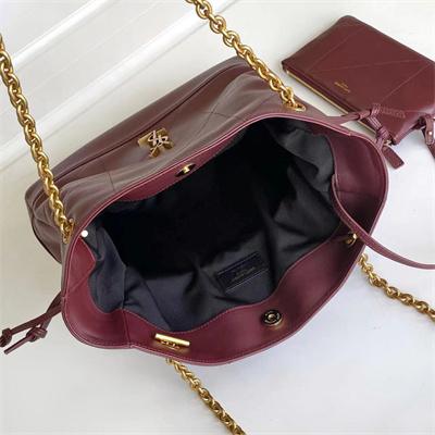Y.S.L Jamie Shopping Bag Small In Lambskin Bordeaux Color