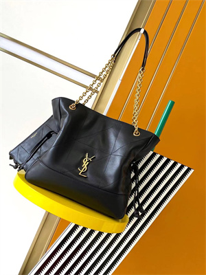 Y.S.L Jamie Shopping Bag Small In Lambskin Black Color